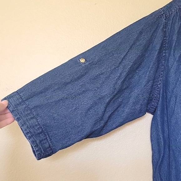 The Vermont Country Store Chambray Denim Split Neck Top - Size 3X - Picture 3 of 5